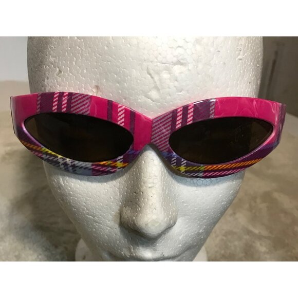 Colorful Plaid Sunglasses With UV400 Protection For Women - Picture 2 of 7